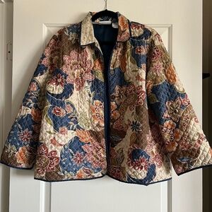 Alfred Dunner Vintage 90's Quilted 100% Silk Jacket size 16P